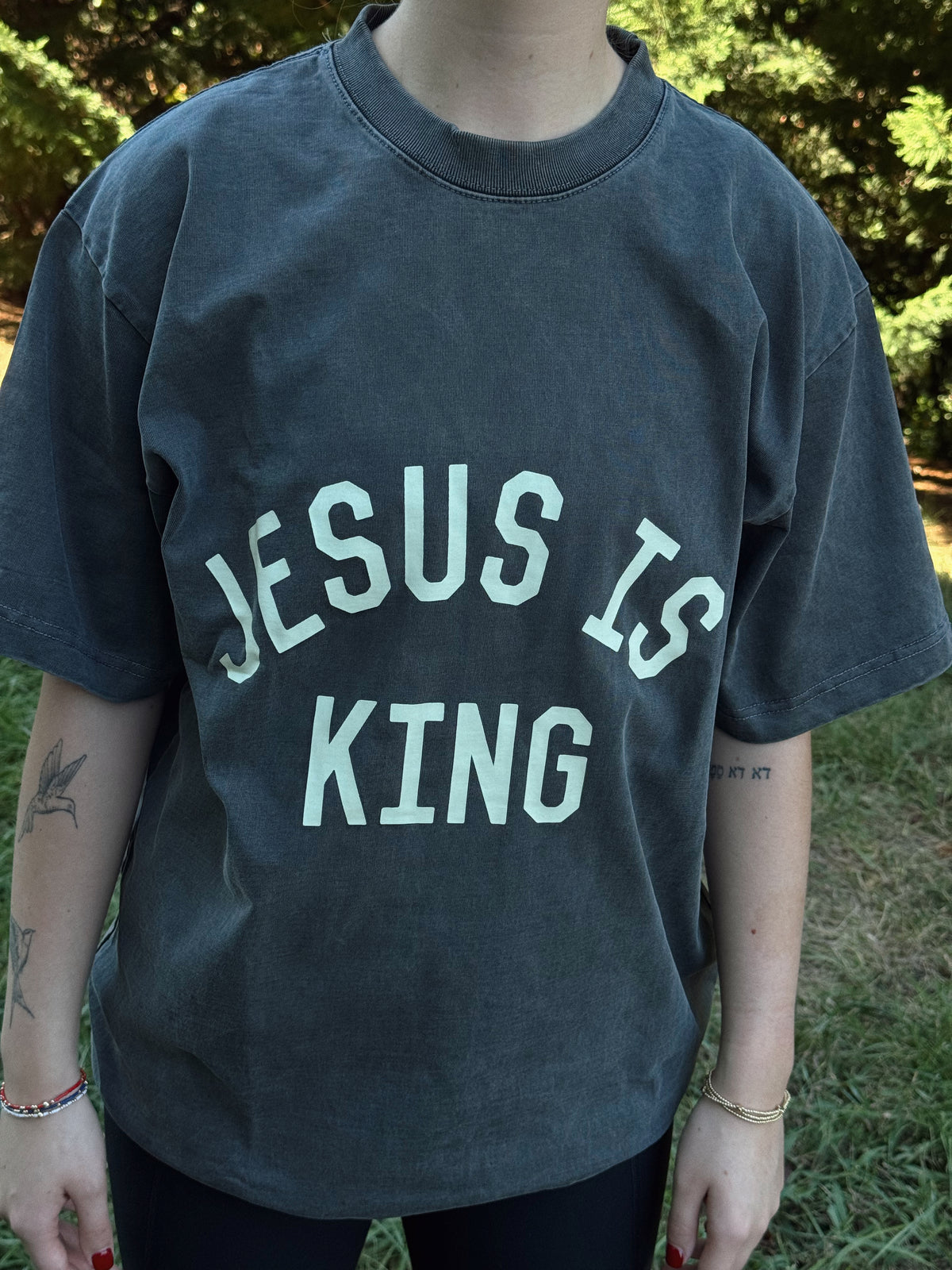 Faded Black Jesus Is King T-Shirt