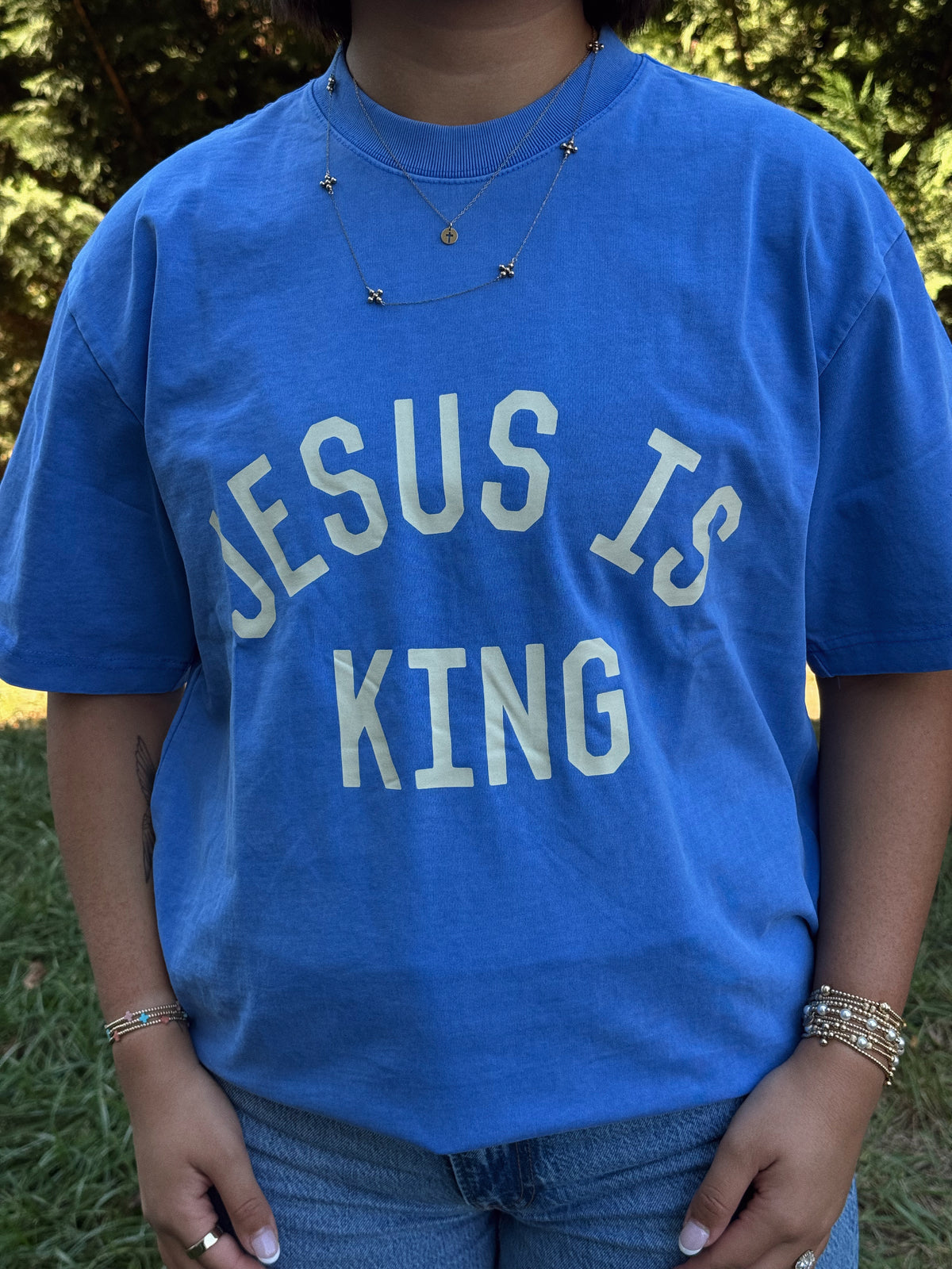 Light Blue Jesus Is King T-Shirt