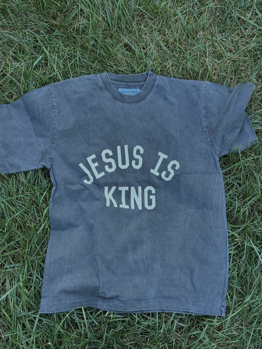 Faded Black Jesus Is King T-Shirt