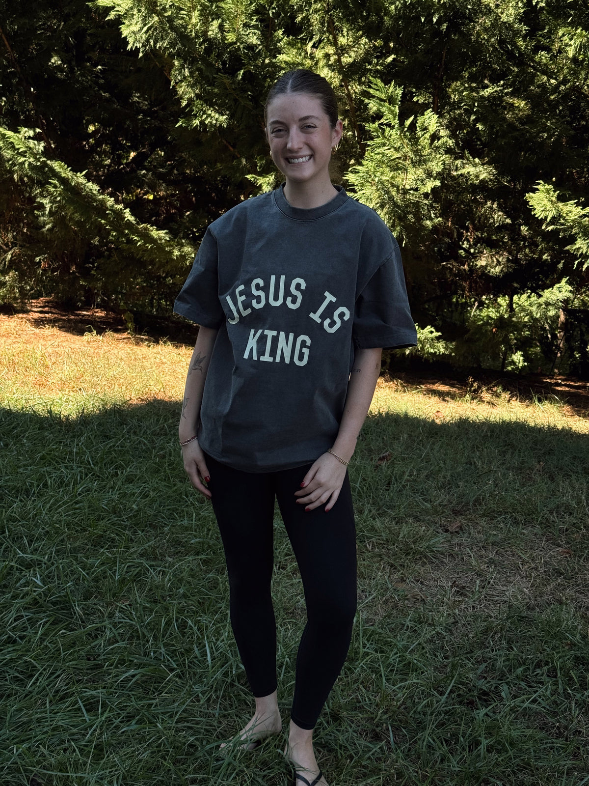 Faded Black Jesus Is King T-Shirt